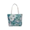 Bolsa Bordada Floral Monet, Algodón Fresco y Lino Moda Jacquard de Doble Cara Bolso de Mano para Mujer, Bolso con Cremallera Casual para Exteriores