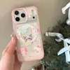Capa de Celular Magnética com Suporte de Desenho Animado Fofo Japonês e Coreano 18Promax Adequada para Apple 17Pro Magnética de Camada Dupla 16Pro