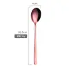 Amazon Cuchara de Acero Inoxidable 304 Mango Largo Chapada en Titanio Vajilla Cuchara Mezcladora de Colores Tenedor Coreano Cuchara Creativa para Hielo