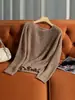 Suéter Abrigo de Punto Jersey con Mezcla de Lana de Camello para Bebé para Mujer, Suéter de Corte Holgado, Suéter de Lana Puyuan