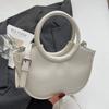 Moda 2025 Nuevo Diseño Casual Cuero Encerado al Aceite Bolso Cubo Portátil Simple Combinable Color Sólido Elegante Bandolera Bolso de Mujer