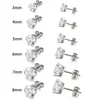 Brincos de Aço Titânio com Zircônia de Seis Garras para Homens e Mulheres, Design Simples e de Alto Padrão, Brincos da Moda para o Dia a Dia e Negócios com Strass Microincrustado