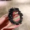 Celebridad de Internet Coreana Diadema Elegante Diadema de Perlas y Cristales para Mujer Banda Elástica Simple y Versátil para Cola de Caballo Accesorios para el Cabello de Bola