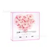 Caja de Flores para CD de Acrílico, Flor Eterna, Rosa, Caja de Regalo de Confesión para Novia, Acrílico de Alta Transparencia Deslizante