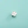 Contas espaçadoras de prata pura S999 com pequenas flores, trevos de quatro folhas, corações e flores de lótus, contas soltas para pulseiras, acessórios de prata
