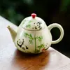 Tetera Factory Panda Paradise Olla Individual Cerámica Para Preparar Té Juego de Té Kung Fu Tetera Negra de Palacio con Filtro