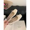 Versión de Piel de Vaca~Zapatos Planos de Ballet Retro Francés con Lazo y Estampado de Leopardo para Mujer, Sin Cordones, Estilo Abuela