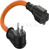 Adaptador de Plug Ângulo Reto 5-15P para 5-20R para 6-15R/ 20R Tipo T de 20 Amperes para 15 Amperes