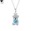 Collar Colgante de Oso Lindo Microincrustado Transfronterizo Europeo y Americano para Mujer Cadena de Clavícula de Alto Nivel Accesorios Sentido del Diseño Colgante de Moda