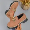 Europeu e Americano Transfronteiriço Outono Casual Novos Estilos Atacado Comércio Exterior Versátil Moda Transfronteiriça Tamanho Grande Sapatos Femininos Atacado Tamanho Grande