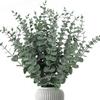 Folha de Eucalipto de Polpa Única Simulada Decoração de Casa Móveis Acessórios para Arranjo de Flores de Casamento Plantas Verdes Simuladas