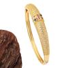 Moda europea y americana nuevo brazalete de hebilla micro-incrustada de circonita geométrica curva alta retención de color personalidad simple brazalete versátil