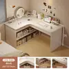 Mesa de Computador Desktop Casa Quarto Estante Integrada Canto de Estudo para Alunos Escrevendo Mesa de Escritório Multifuncional