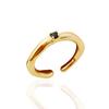 Estilo Minimalista Design Diamante Combina com Tudo Anel Abertura Onda Irregular Cobre Banhado a Ouro Anel Qingdao