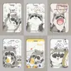 Funda para tarjeta de corazón de niña mapache estudiante de campus tarjeta de comida control de acceso a autobús insignia certificado cordón largo soporte protector