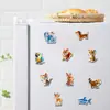 20 Peças de Ímãs de Geladeira Magnéticos Macios Originais de Animais 3D, Fofos e Adoráveis Desenhos Animados Transfronteiriços Impermeáveis Decorativos Adesivos Totalmente Magnéticos