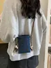 Bolsa de mano de mezclilla para teléfono para mujer, bolso cruzado, bolsa cuadrada casual para llaves de baile, bolsa pequeña de mano para almacenamiento, bolsa decorativa para salidas