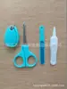 Set de Manicura para Bebé de 4 Piezas Tijeras para Uñas de Cabeza Redonda Cortauñas con Forma de Concha Lima para Uñas Pinzas Multiusos