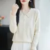 Cardigan fino de lana 6 para mujer con solapa, suave para primavera y otoño, de un solo botón, adelgazante, de manga larga, tejido