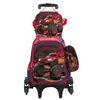 Mochila con Ruedas Transfronteriza, Mochila Escolar para Estudiantes de Primaria de 6 a 12 Años, Bolsa Dura 3D, Set de Tres Piezas, Lonchera, Estuche para Lápices