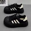 Zapatillas de Entrenamiento Alemanas para Mujer Primavera 2026 Nuevas Versátiles Zapatillas de Suela Gruesa Zapatos Casuales para Mujer que Aumentan la Altura Zapatos de Plataforma con Punta Redonda Zapatos Negros