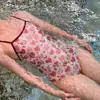 Maiô Profissional de Competição Feminino de Camada Única 2026 Novo Coração de Pêssego Piscina Maiô de Competição Triângulo Peça Única