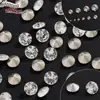 Zircônia Redonda AAA Banhada Zircônia com Fundo Pontiagudo Diamante Multifacetada Deslumbrante DIY Nail Art Cristal Sintético Zircônia