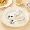 Cuchara y Tenedor de Acero Inoxidable 316 para Alimentos Complementarios de Bebé y Niños, Especialmente Diseñados para Comer, Adecuados para Edades 3-6, Alta Calidad de Grado Alimenticio, con Caja de Almacenamiento