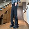 Pantalones Americanos Retro Grulla para Hombre Sueltos Rectos Modernos Diseño de Marca Bolsillo Grande Pierna Ancha Casual Pantalones Largos Moda