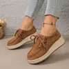 Em Estoque Comércio Exterior Transfronteiriço Tamanho Grande 2026 Novo Estilo Europeu e Americano Sapatos Casuais Femininos com Cadarço de Solado Grosso