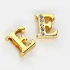 Cuentas de Letra de Diamante Medio Doradas de 8 mm Letra Inglesa de Diamante Blanco Adecuado para Pulsera DIY Pulsera Pulsera Accesorios Joyería