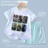 Novo Conjunto Esportivo Infantil Delta Children, Design de Rosa Gravada a Ouro Weilong, Shorts de Manga Curta de Secagem Rápida para Meninos, Roupa Fresca para Casa