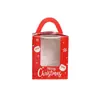 Navidad 1 pieza portátil ventana de papel vaso para pastel caja de embalaje para muffins caja para huevos caja para postres para hornear