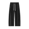 Calça Casual Masculina ACU Cor Sólida Estilo Old Money Solta Outono 2026 Calça de Perna Curva Bainha Reta Perna Reta Caimento Perna Larga