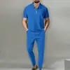 2026 Nuevo Traje Casual de Verano para Hombre de Manga Corta y Pantalón Largo para Exteriores, Deportes, Viajes al Trabajo y Oficina, Venta Transfronteriza de Amazon