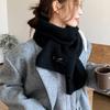 Bufanda de Lana Tejida con Bordado de Cachorro Lindo Estilo Japonés para Mujer Otoño e Invierno Cálida Combinable para Estudiantes Parejas Bufanda de Lana