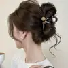 Pinza de Garra Doble de Perlas de Alta Gama para Mujer, Pasador para la Parte Trasera de la Cabeza, Pinza de Tiburón Grande para el Cabello, Nuevo Pinza para el Cabello Simple y Elegante 2025
