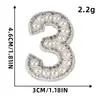Números 0~9 electrochapados con incrustaciones de diamantes, piezas accesorias para zuecos estilo Chanel DIY, dijes para zapatos y decoraciones para fundas de teléfono