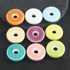 Fornecimento Transfronteiriço Contas Cerâmicas Coloridas de Rosquinha Furo Grande Estilo Fresco Pequeno Contas Soltas Materiais DIY para Roupas Pulseira Contas de Porcelana