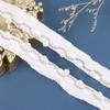 Ventas Directas de Fábrica Cortinas de Cadena de Perlas Blancas Malla Bordado Encaje Accesorios Decoraciones de Ventana Ropa al Contado Venta al por Mayor