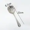 Cuchara Grande para Sopa de Acero Inoxidable 304, Cuchara con Forma de Concha, Cuchara Creativa con Mango de Calabaza, Cuchara de Servicio para Hotel, Cuchara Comunitaria con Textura Martillada