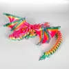 Dragón Volador de Doble Cuerno Impreso en 3D con Alas, Articulado Flexible Móvil Gradiente Láser Modelo Popular Juguete para Niños