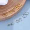 Pendientes Transfronterizos con Circonita de Doble Capa, Nuevo Estilo 2025 Pendientes de Aro Pequeños Lisos, Pinzas para Orejas Personalizadas No Extraíbles, Tachuelas y Accesorios de Estilo Japonés y Coreano