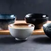 Tigela de Arroz de Cerâmica Grossa Retrô Japonês 4,5 polegadas Tigela Criativa de Cerâmica para Comer Tigela de Salada Tigela de Macarrão Tigela Pequena para Sopa Comercial