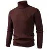 2026 Nuevo Suéter de Punto de Cuello Alto Ajustado para Hombre Otoño/Invierno Transfronterizo Ropa de Punto Talla Grande Camisa Básica Casual para Hombre