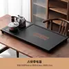 Bandeja de té de piedra negra imitación, juego de té integrado totalmente automático, uso doméstico, adecuado para té kung fu, compatible con placas de inducción, mesa de té grande para sala de estar, material natural
