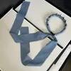 Faixa de Cabelo Denteada Azul Denim com Fita Trançada Tendência e Design Único para Mulheres Moda Coroa Alta
