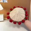 Manta con diseño de ramo de rosas mini, posavasos, hilo, ganchillo, hecho a mano, kit de material de tejer DIY para tejer y hacer ganchillo para aliviar el aburrimiento