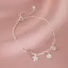 Nuevo Pulsera de Concha y Estrella de Mar para Mujer, Lujo Accesible Diseño de Nicho, Pulsera de Circonita, Pulsera de Moda, Sencilla y de Alta Gama