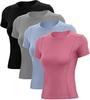Roupas de Yoga Slim Fit Femininas Roupas Esportivas para Fitness Justas Roupas de Corrida Absorventes de Suor Secagem Rápida Slim Fit Justa Camiseta de Manga Curta para Yoga